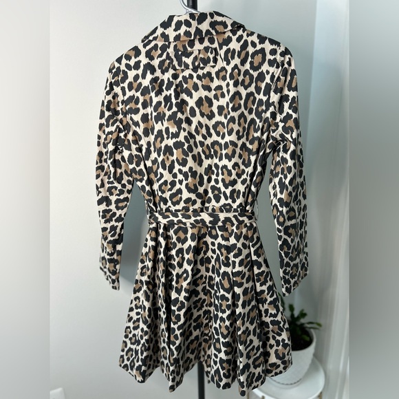 NWOT Kate Spade Leopard Print Belted Trench Coat - Picture 6 of 11